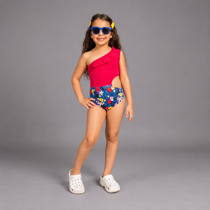 Floral Girls Swimsuit Set