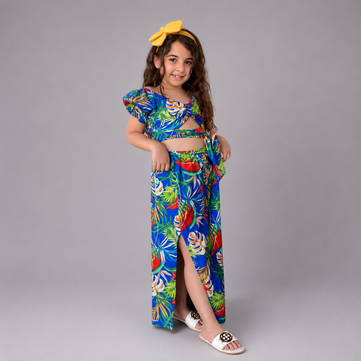 Tropical Viscose Cotton Girls Set