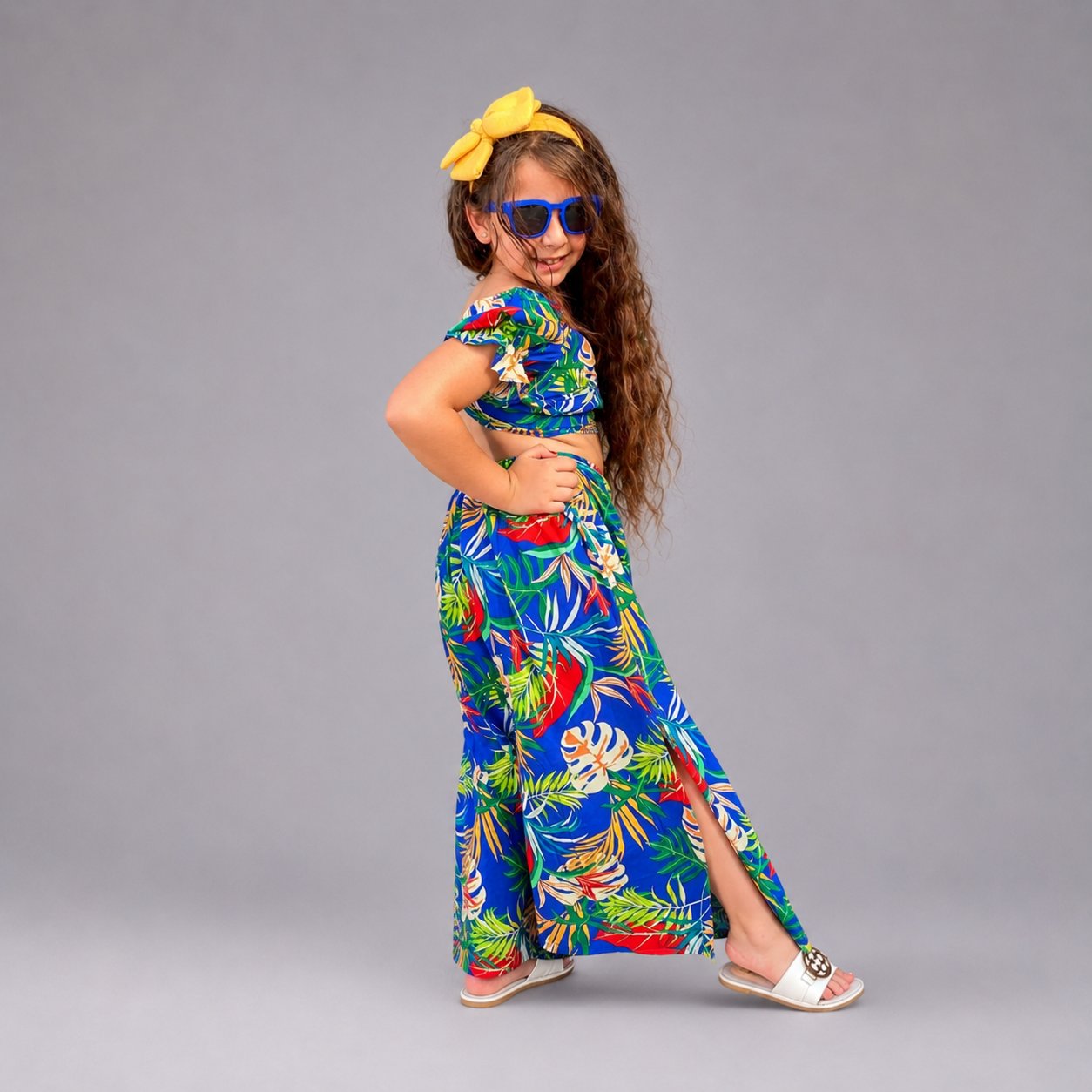 Tropical Viscose Cotton Girls Set