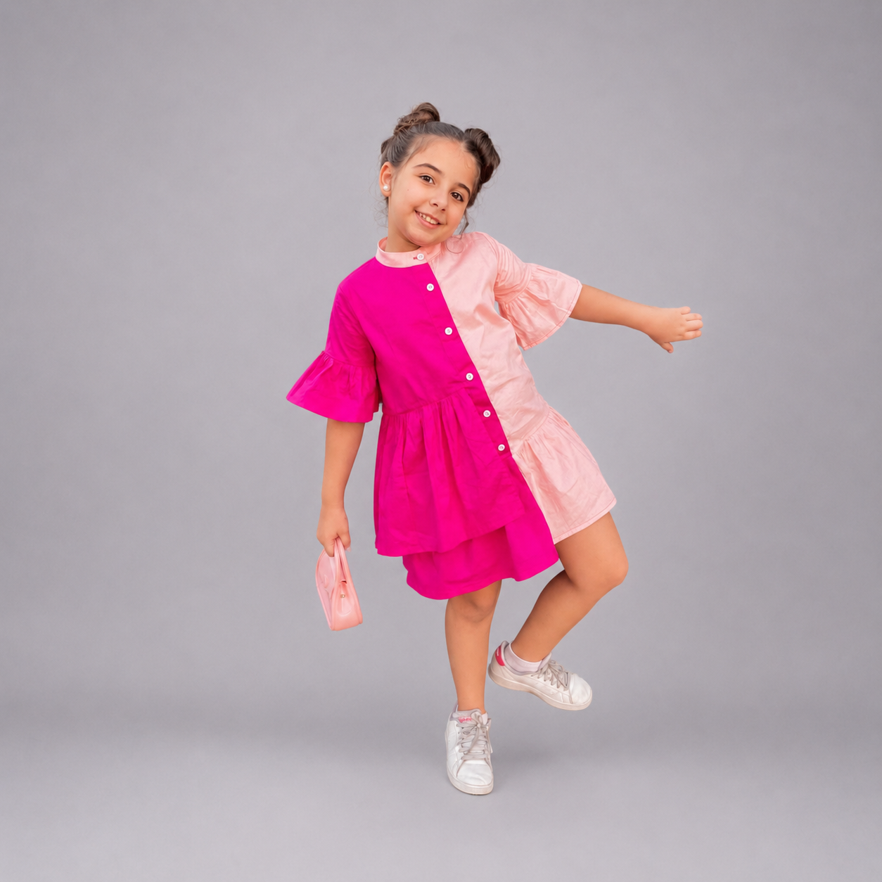 Pink Cotton Girls Dress