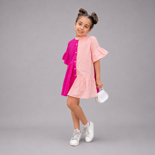 Pink Cotton Girls Dress