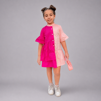 Pink Cotton Girls Dress